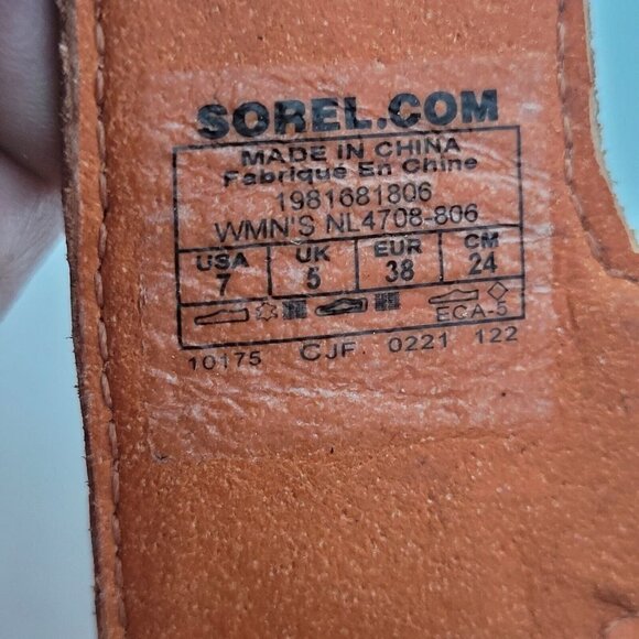 NEW Sorel Roaming Decon Slingback Sandals Mesh Leather Orange Women's Size 7 - Picture 12 of 12